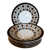 6 soup plates walnut model by Boch