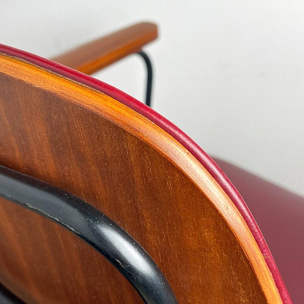 Mid-century red dining chair, Italy, 1960s