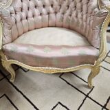 Pair of 1960s silk bergère armchairs