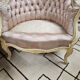 Paire de fauteuil bergère en soie 1960"