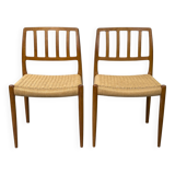 Model 83 Chair by Niels O. Møller for J.L. Møllers, 1960s, Set of 2