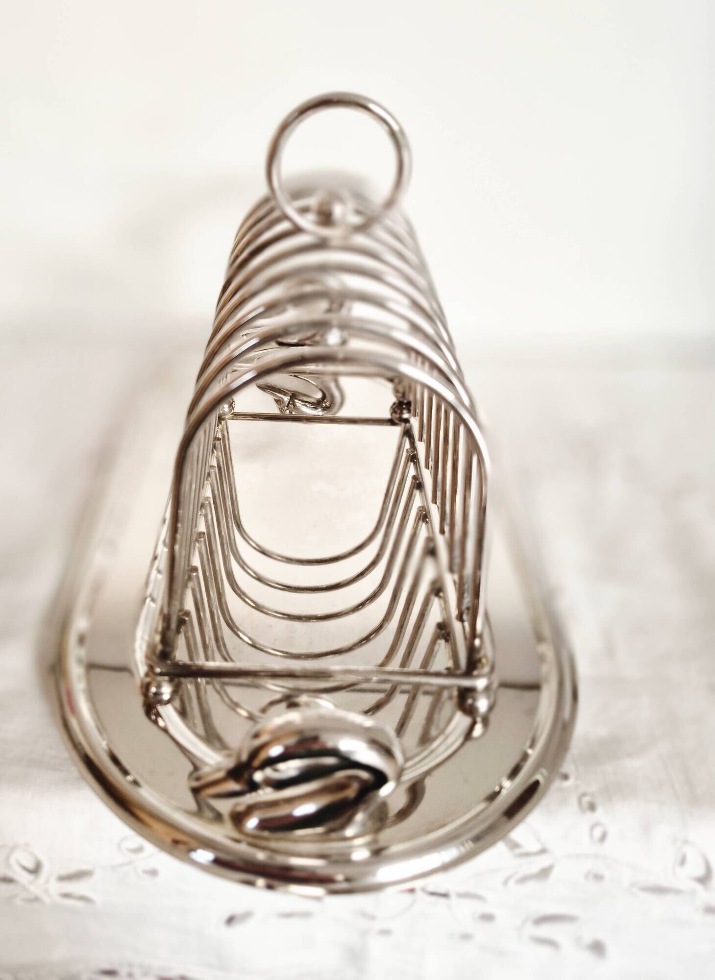 Silver-plated serving dish for foie gras, toast holder.