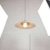 Lampe à suspension en laiton et métal vintage italienne, années 1970