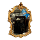 Golden mirror. Wood.