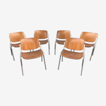 Lot de 6 chaises de Giancarlo Piretti éditées par Castelli