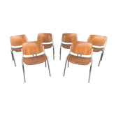Lot of 6 chairs by Giancarlo Piretti and edited by Castelli
