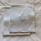 Set of 2 old hand-embroidered napkins