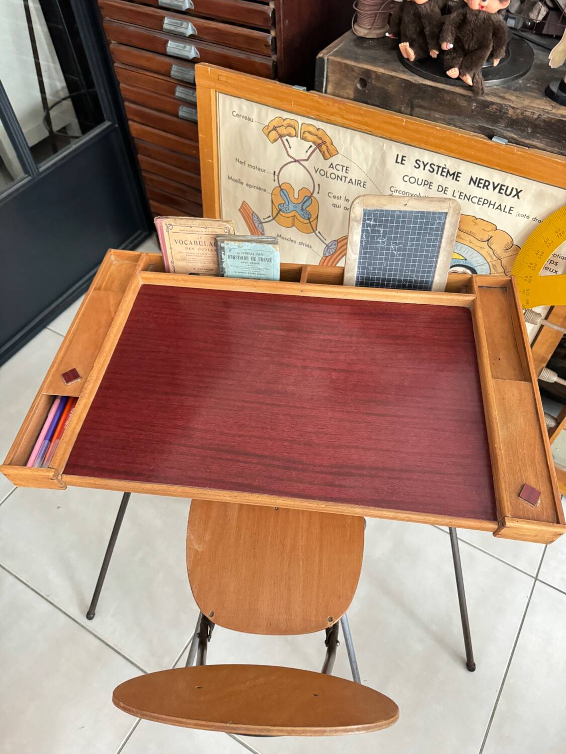Vintage children's desk and chair set