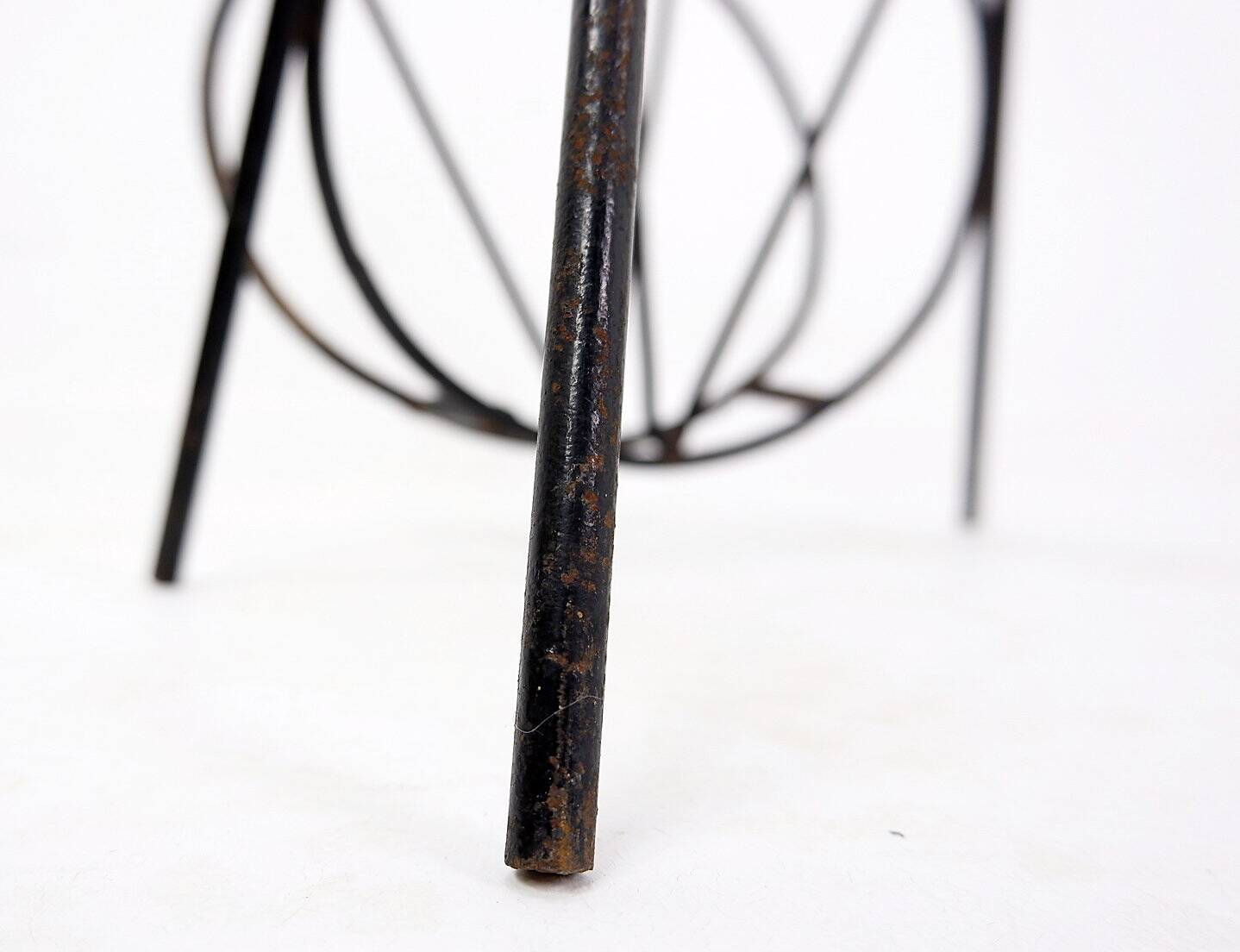 Black lacquered metal Bambi Magazine Rack holder 1960s
