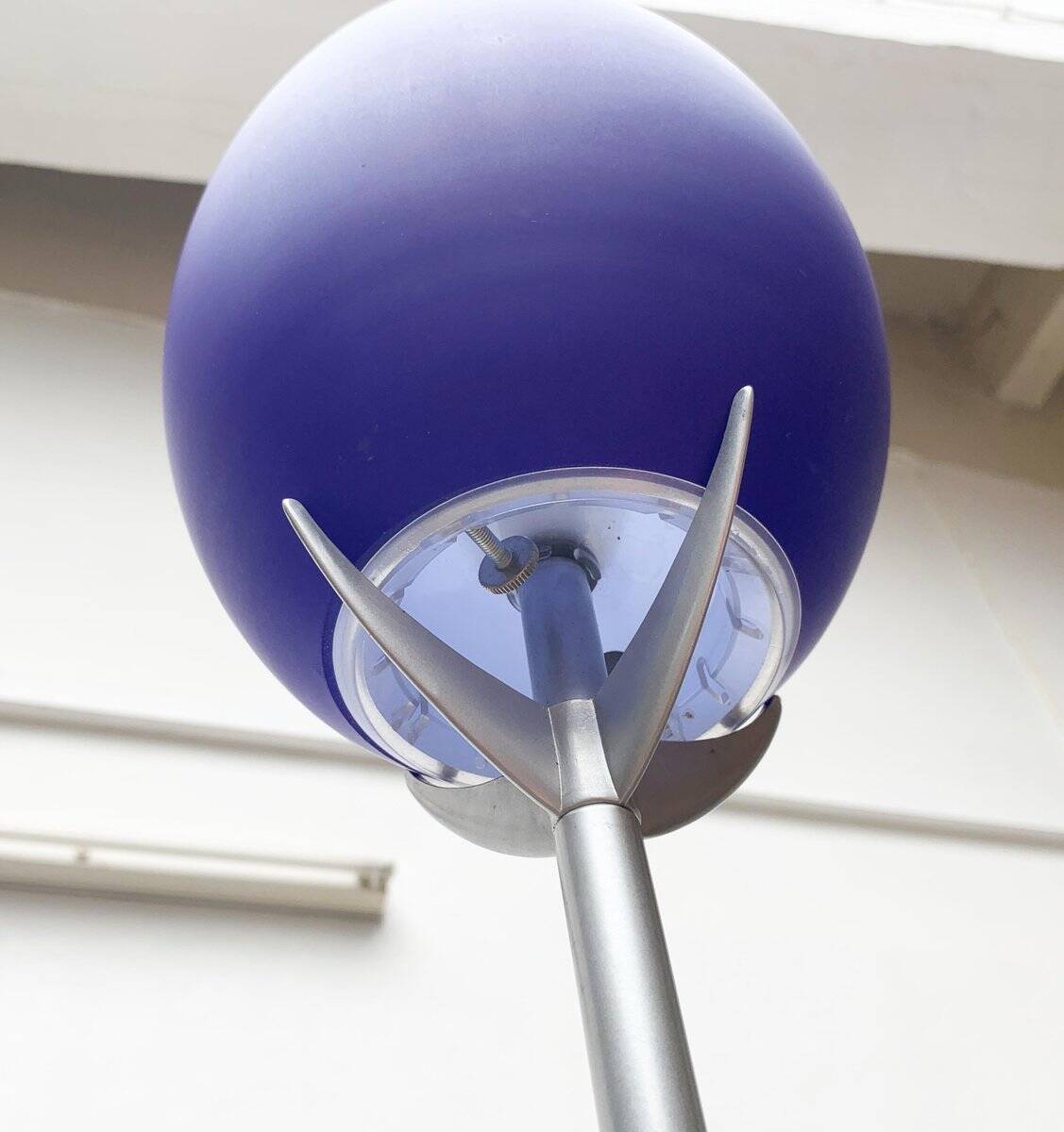 Vintage postmodern floor lamp in Italian glass by Lucente.