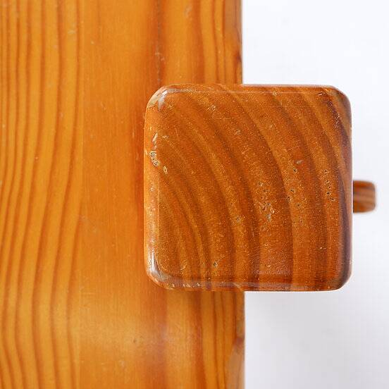 Vintage Brutalist solid pine coffee table from the 70s