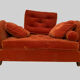 Art Deco velvet bench removable side XX century