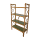 Etagère kaki et rotin