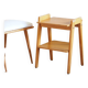 Bedside or side table with compass legs.