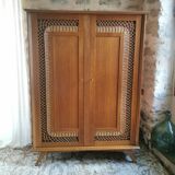Vintage rattan wardrobe, 60s