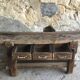 Solid oak workbench with stalls and drawers - 20th century