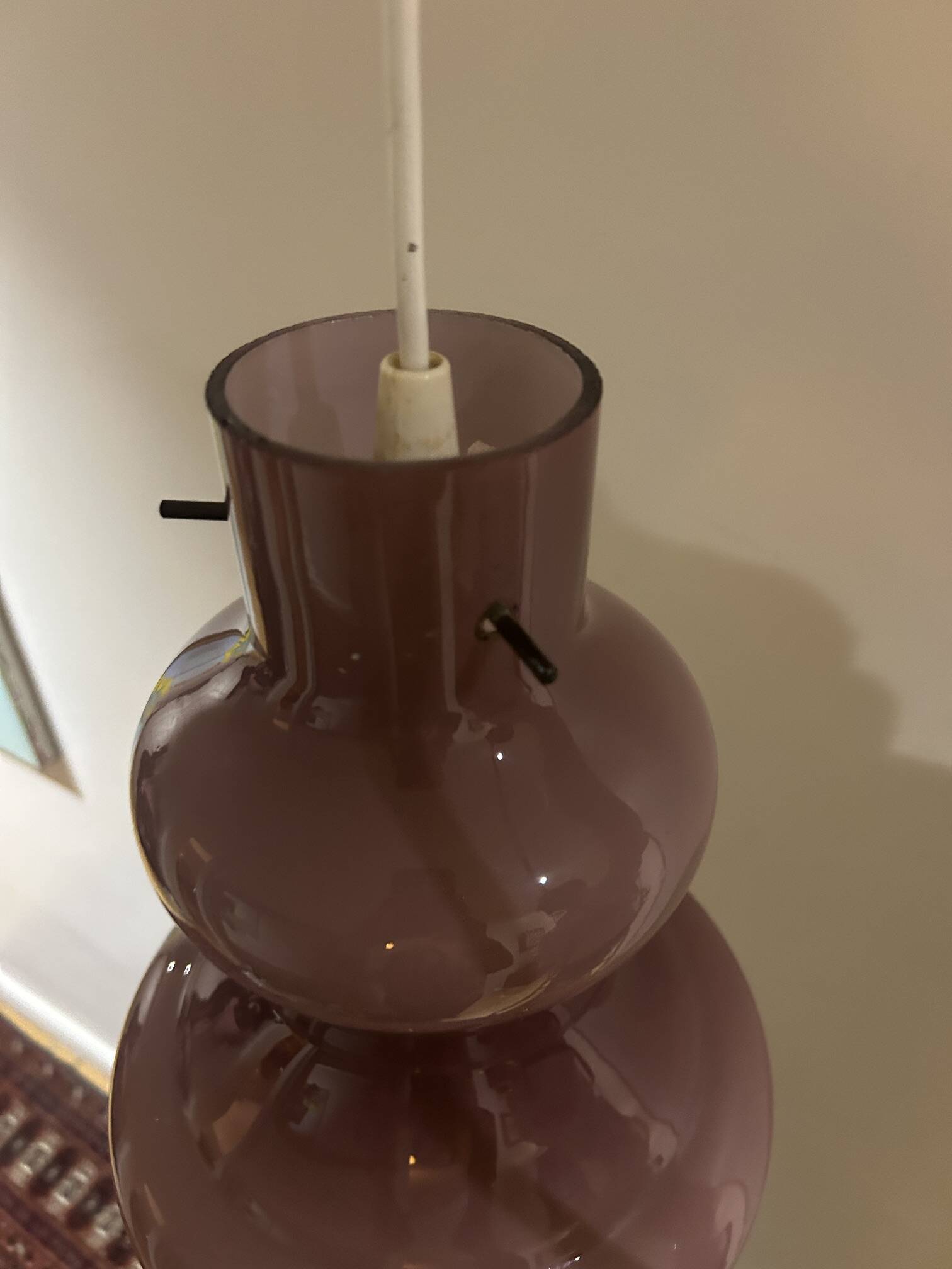 suspension en verre vintage 1970