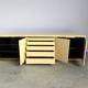 Brass and lacquer credenza by Jean Claude Mahey, 1970s