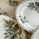 7 flat plates made of ironstone.