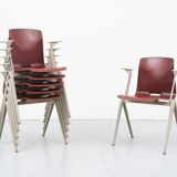 Vintage Galvanitas S22 Mahogany and Beige Chair with Armrests