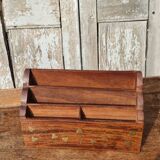 Vintage rosewood and brass mail holder