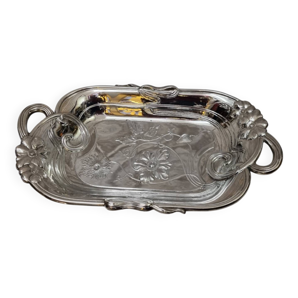 Plat argent, corbeille à fruits