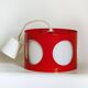 Vintage UFO ceiling light in red metal and white glass