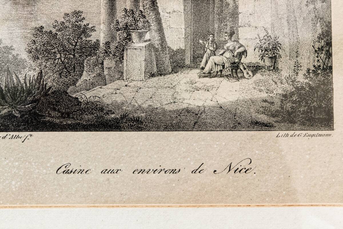 Paire de lithographies encadrées, par G. Engelmann, début 19ème.