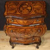 Pair of Louis XV style inlaid Lombard bedside tables