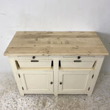 Sideboard beige light top solid wood raw