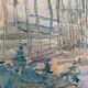 Watercolor painting "Maison Dieu" Marie Chatelain late NINETEENTH + frame