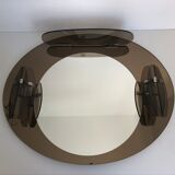 Lupi Cristal Luxor mirror with 2 integrated wall lights and shelf