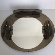 Lupi Crystal Luxor Mirror with 2 integrated wall lights and shelf