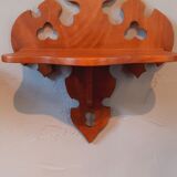 Pair of shelves late nineteenth century in solid walnut style Gothic