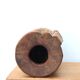 African mortar in carved wood, cast iron pestle, 70s