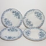 Set of 4 dessert plates in earthenware of St Amand model Regency, iron earth