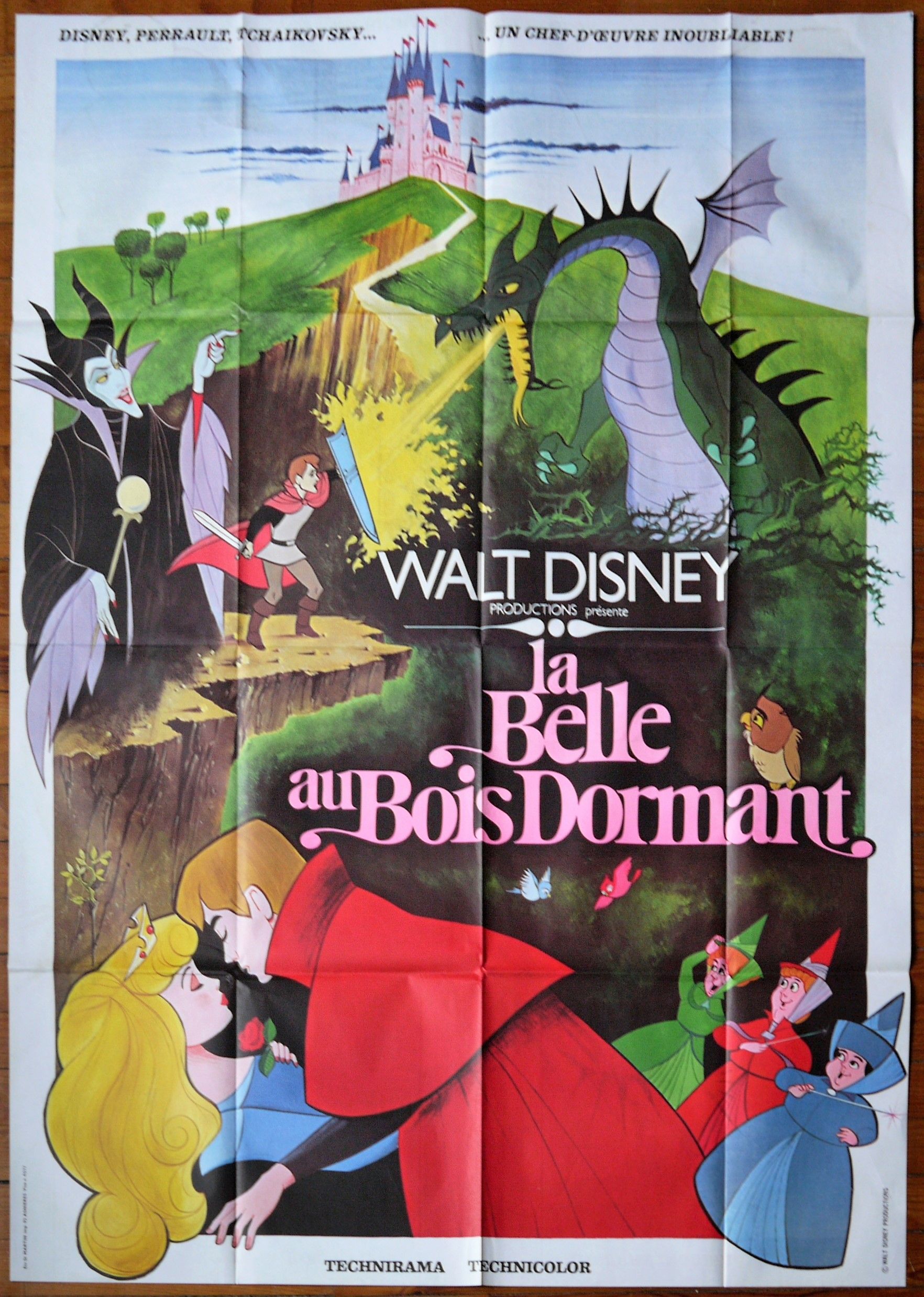 Original movie poster  "La belle au bois dormant"  Walt Disney