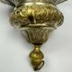 Ancient sanctuary lamp, silver-plated brass, winged angel, 130 cm.