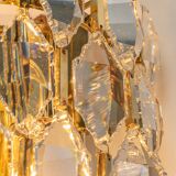 Pair of wall sconces in gilded brass and crystal by Palwa, Germany, 1970s.