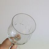 Service de verres en cristal ciselé, 3 x 6 verres, 18 verres au total, 1950, vintage