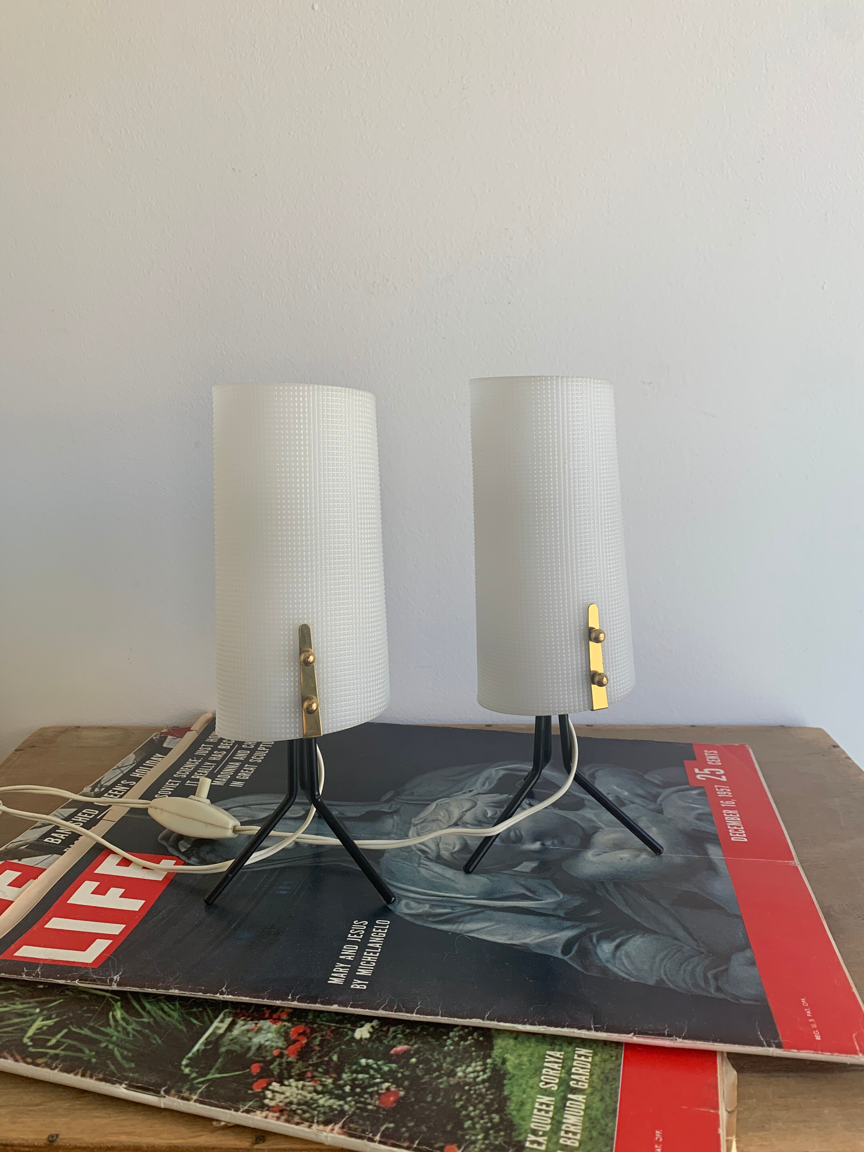 Pair of bedside lamps, 1960