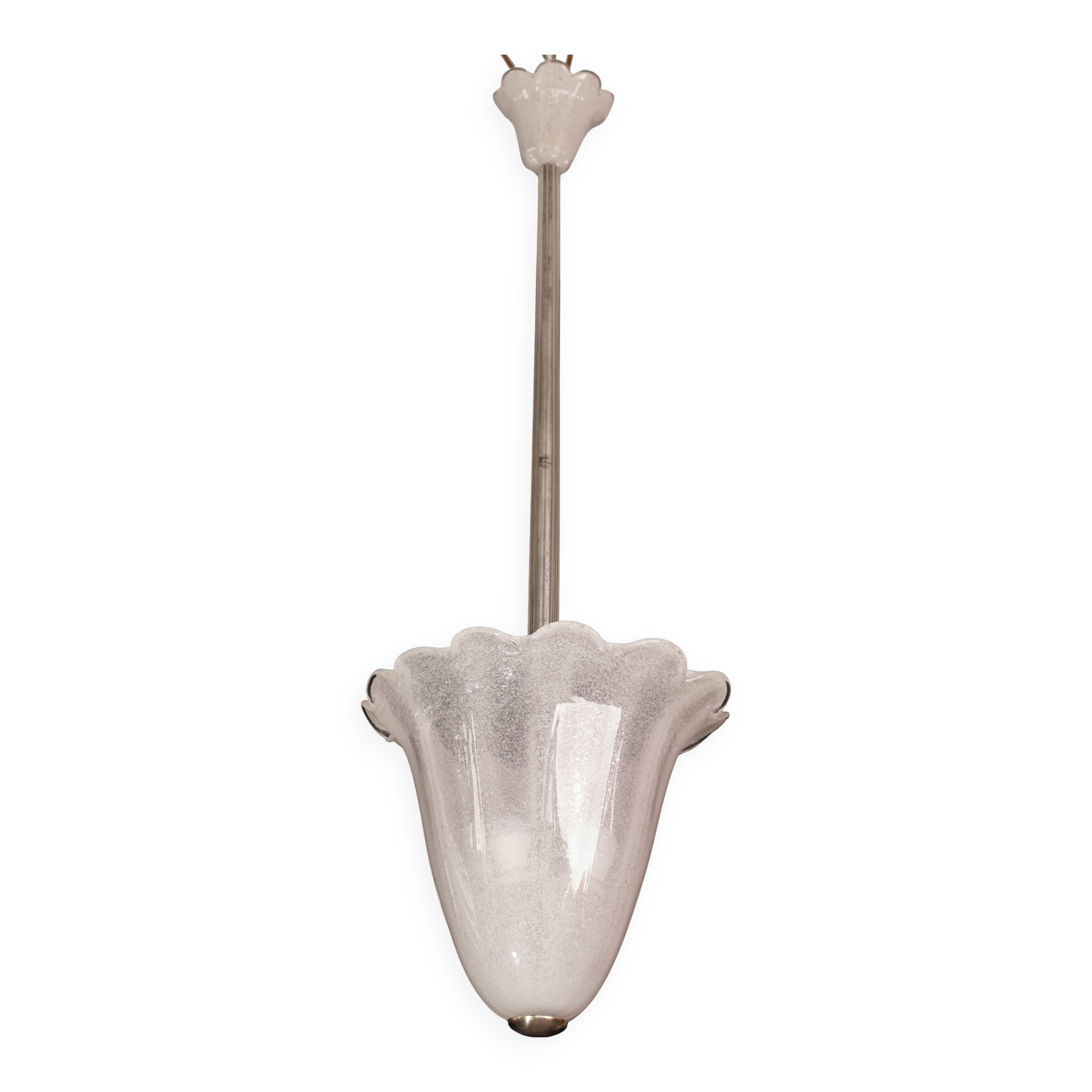 Mid-Century Murano Pulegoso Glass Lantern by Seguso, 1950s