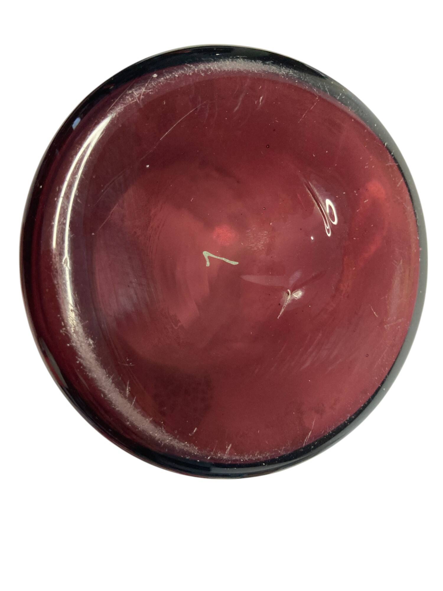 Legras Montjoye, purple enamelled glass vase with daisy pattern circa 1900