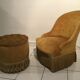 Fauteuil crapaud et son pouf