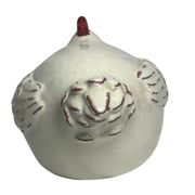 Decoration, large white ceramic hen by Alessi, 20th century