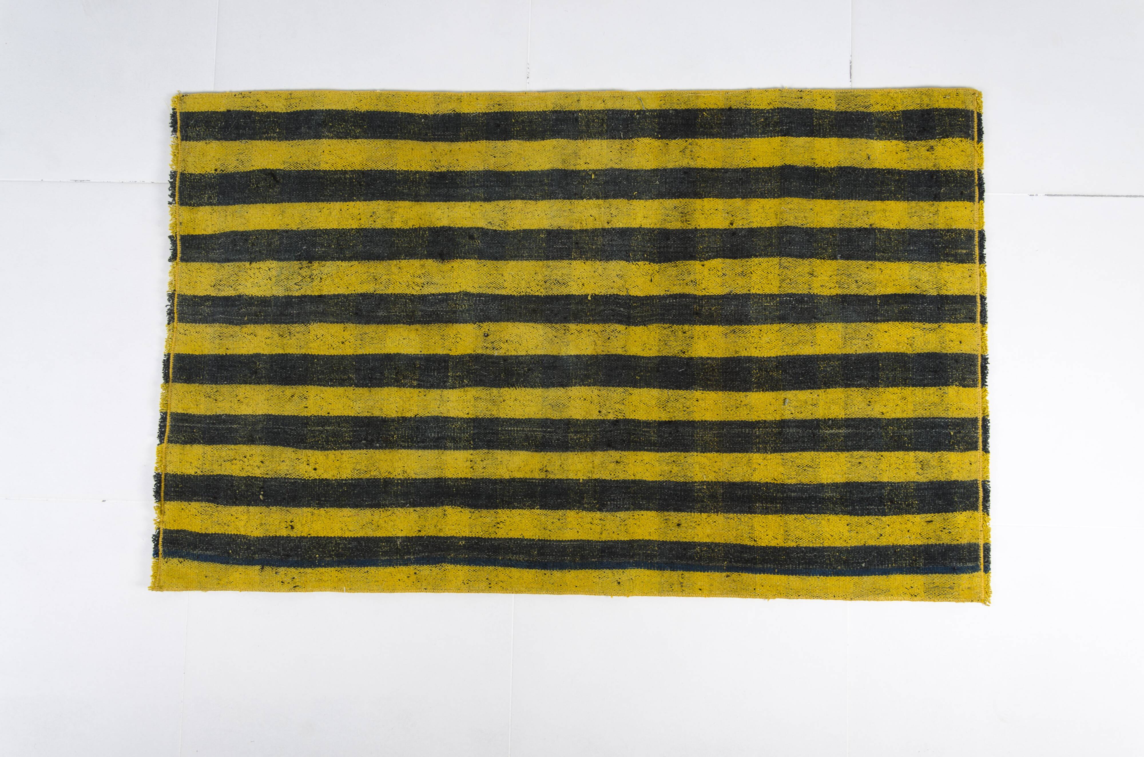 Vintage Stripe Wool Kilim Rug