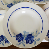 Set of 6 vintage soup plates from Grimaud Strasbourg, Poitiers model, porcelain