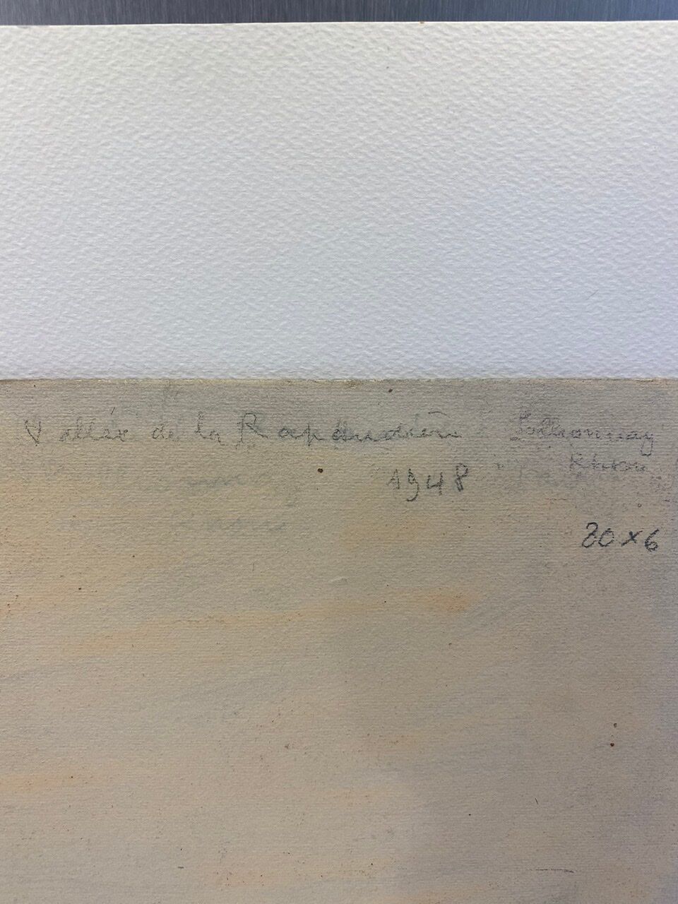 Tableau ancien, paysage Monts du Lyonnais daté 1948 et signé