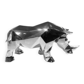Rhinocéros  Origami  Chrome - Artypopart