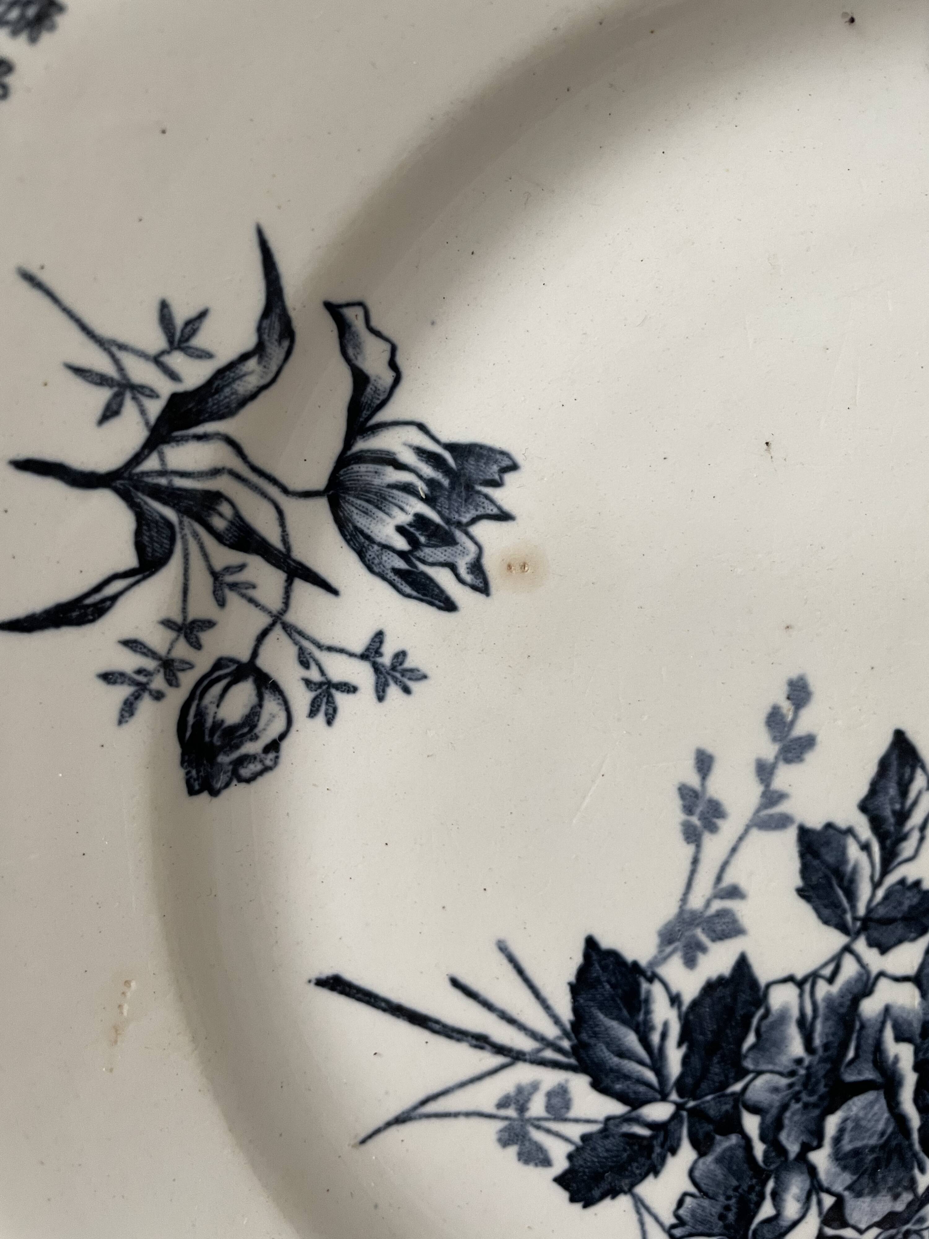 Series of 5 flat plates Terre de Fer HB and Cie Choisy Le Roi